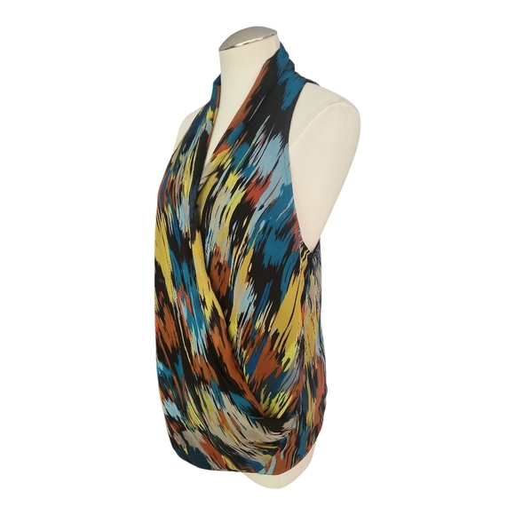 MM Couture by Miss Me Draped Halter Top Multicolor Abstract Print Women’s Size M - Picture 5 of 8